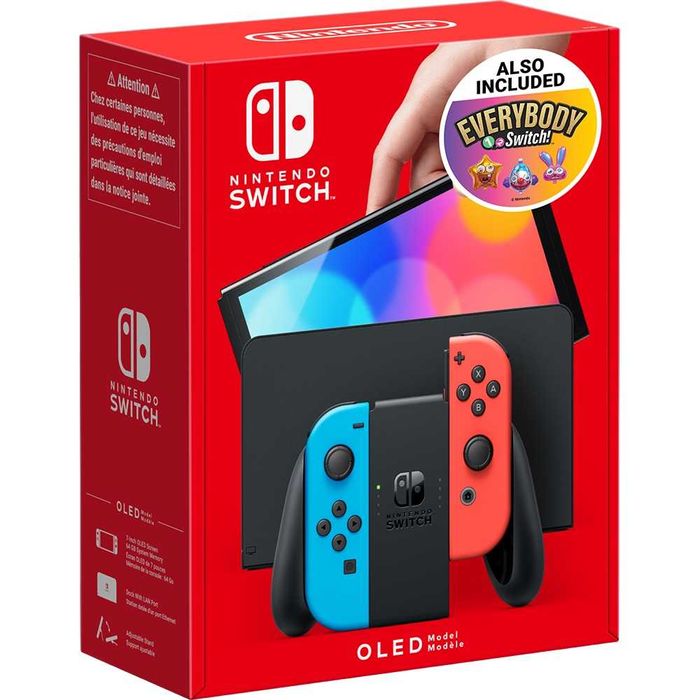 Consola NINTENDO Switch OLED (Neon Red/Blue) + Everybody 1-2-Switch!