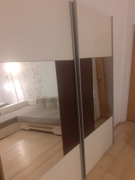 Vand dulap alb - maro