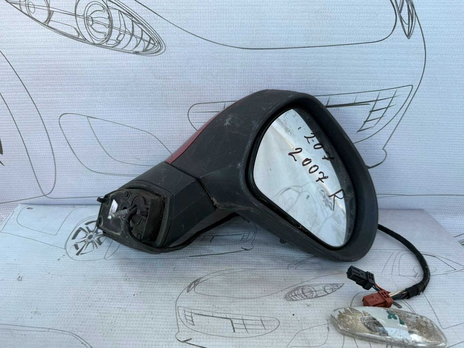 Oglindă Retrovizoare Dreapta 4x5 Pini Peugeot 207 Hatchback 8149ZH / [2006-2013] / (5B3)
