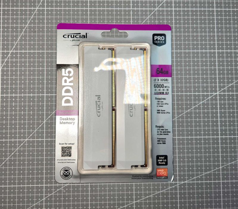 KIT RAM  64GB DDR5 6000MHz (2×32GB) Nou Sigilat – Intel XMP / AMD EXPO
