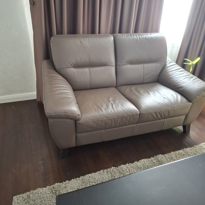 Луксозни дивани естествена кожа – малък и голям – отлично състояние