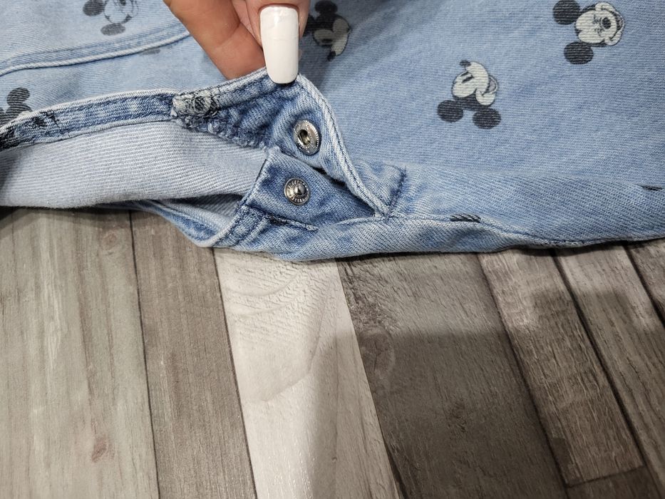 Salopeta HM mar. 98 cu Mickey Mouse, denim  bleu