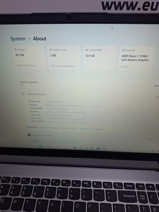 Laptop Lenovo IdeaPad 1 15ALC7 AMD Ryzen(TM) 7 5700U -N2-