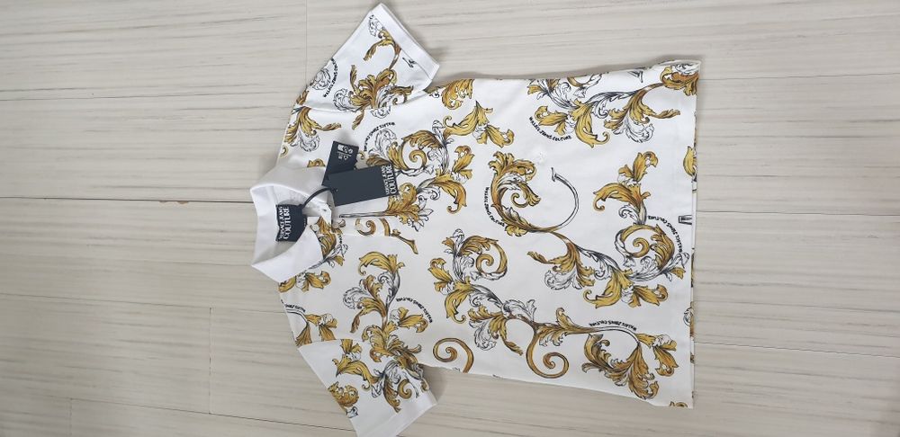 Versace Jeans Couture Slim Pique Cotton Print Barocco S НОВО ОРИГИНАЛ