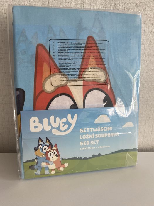 Детски спален комплект от 2 части Bluey Блуи, спално бельо – за кошара/малко легло 100х135 см