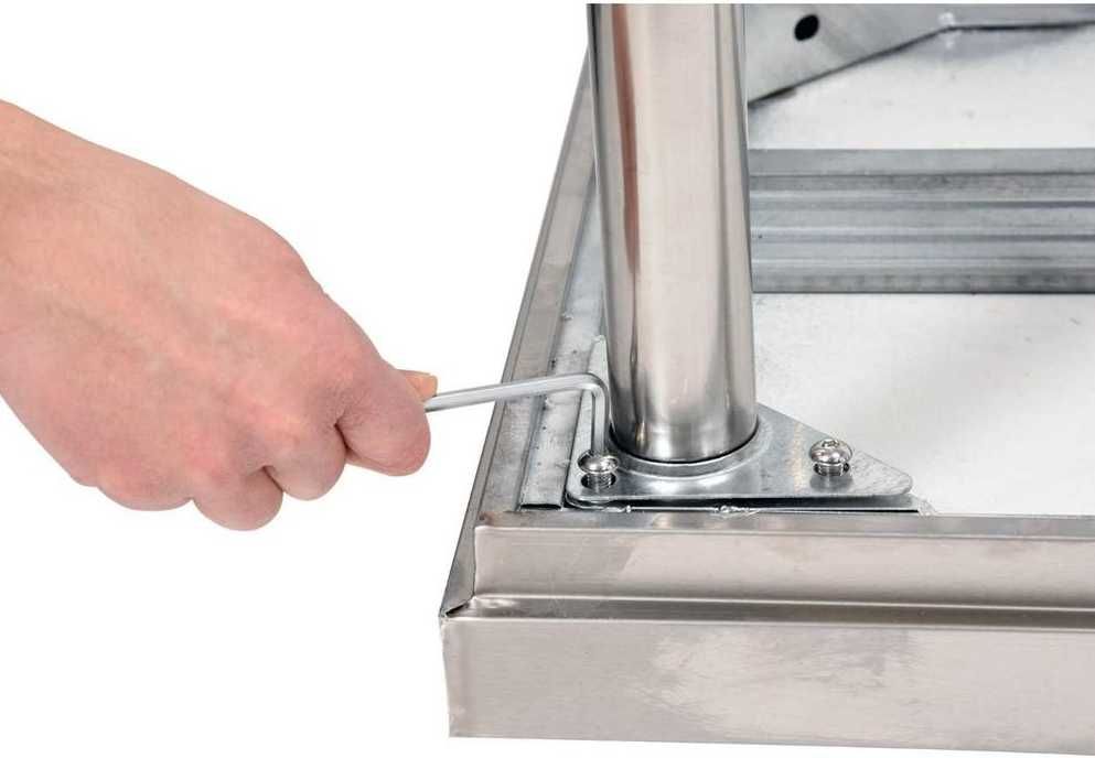 Masă Inox 1200x700x850 mm cu Rebord si Poliță Inferioară Demontabilă