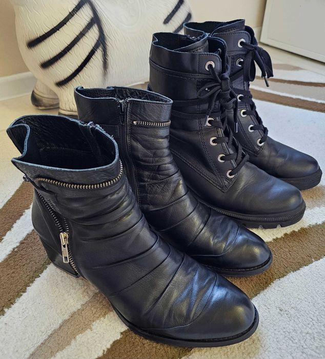 Дамски кожени боти Gianni (40 рр) и Gabor (7 1/2) - отлични!