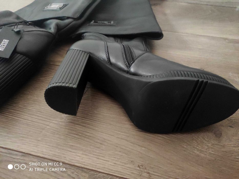 Alessa нови с етикет ботуши естествена кожа напа 37 размер