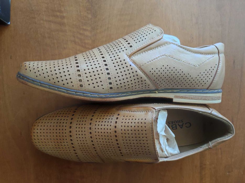 2 Pantofi usori de vara perforati Cabin bej / camel mar. 40 din piele eco, confortabili, noi