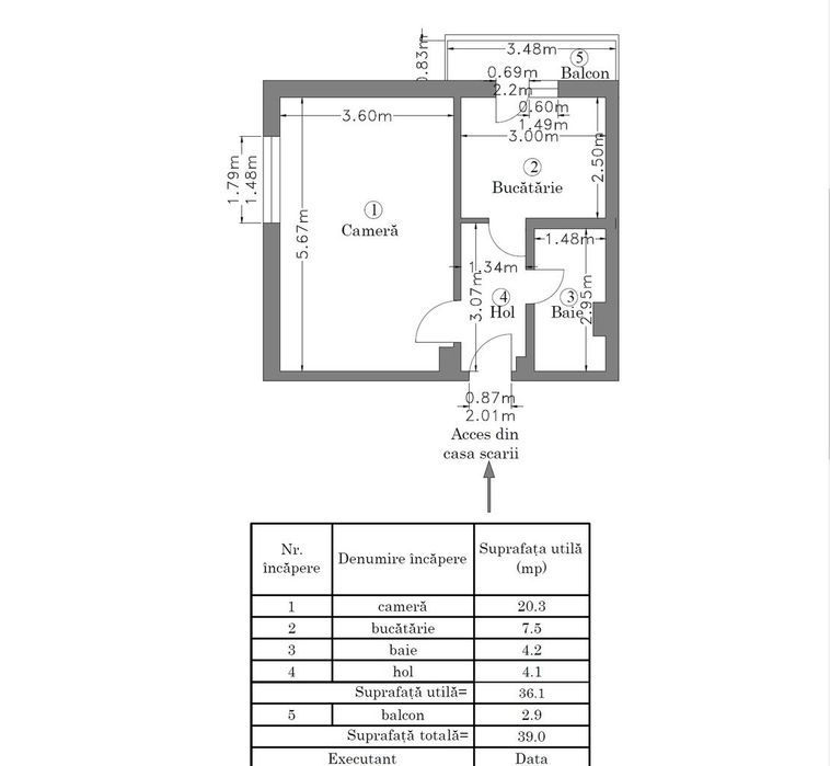 Garsoniera decomandata, spatioasa, in bloc de apartamente, zona Triaj!