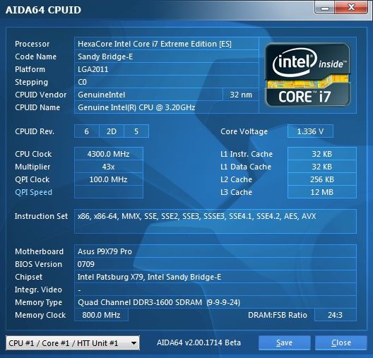 Процессор Intel Core i7-3930K Sandy Bridge-E LGA2011 - 6 ядер/12 поток
