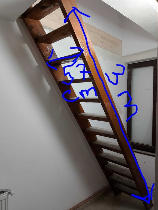 Vand scara de lemn de 3m