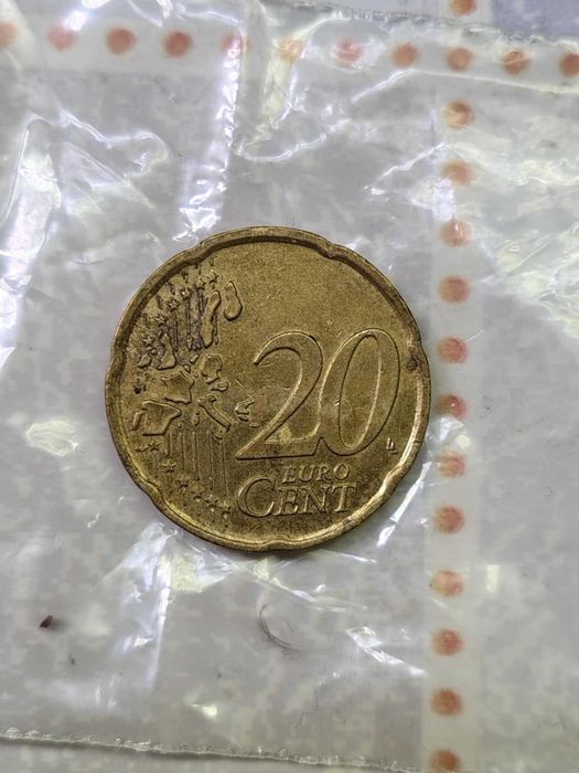 RARA- Moneda de eroare 2002 Italian Euro Cent R