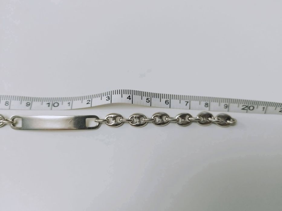 Veche bratara masiva din argint de 925 cu zale stil mariner
