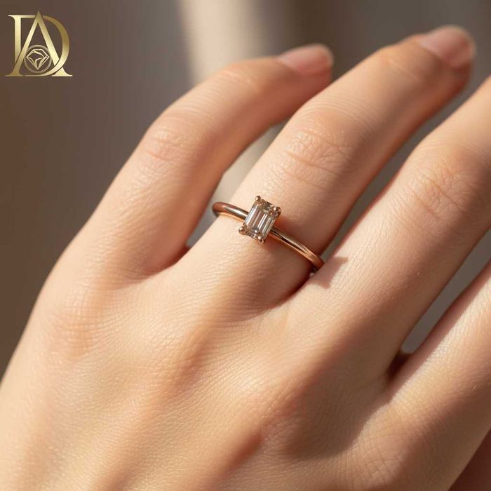 Нов Златен Пръстен с 0.43кт Естествен Диамант