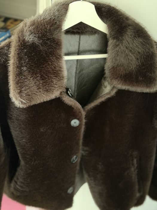 Двулицево тъмнокафяво яке ZARA