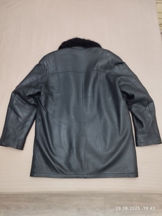 Дублёнка мужская черная кожзам