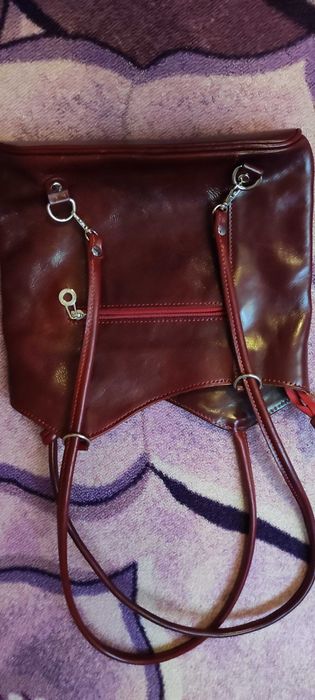 Нова дамска чанта-раница от естествена кожа "Firenze"