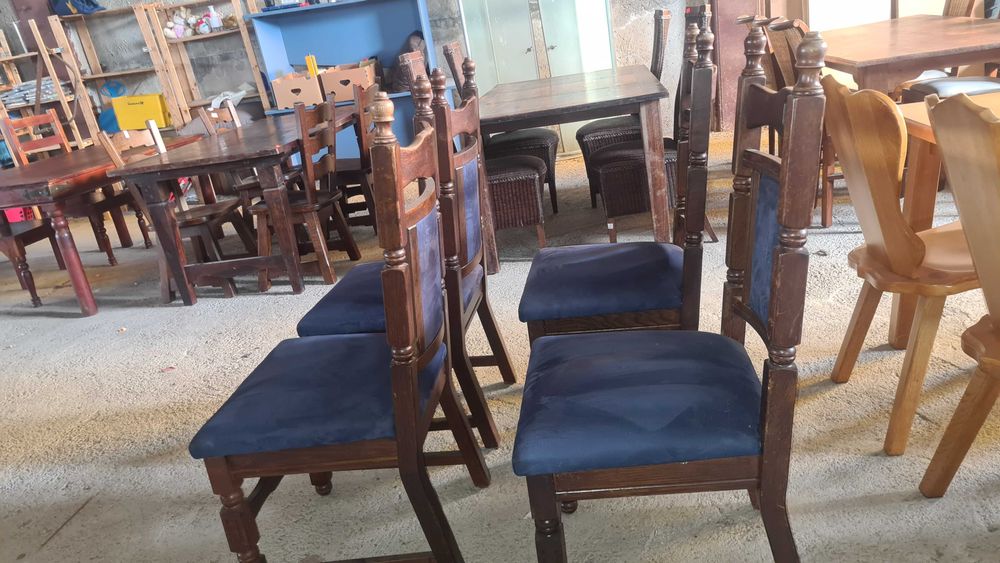 масивни  столове с велурена дамаска внос от Европа