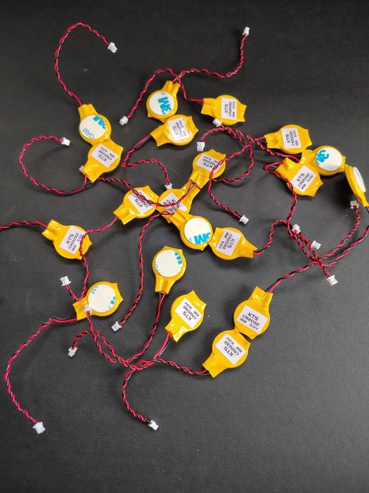 Set 20 bucăți Baterii CMOS BIOS CR2032 3V cu cablu și mufă 2 pini