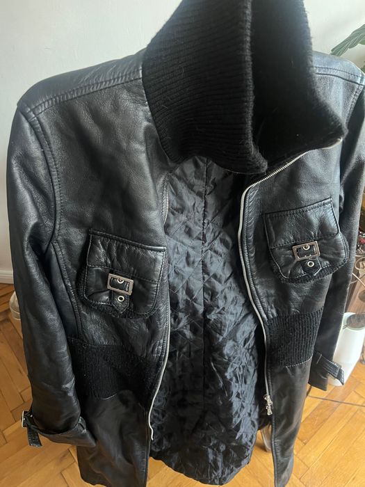 Extin дамско кожено черно манто