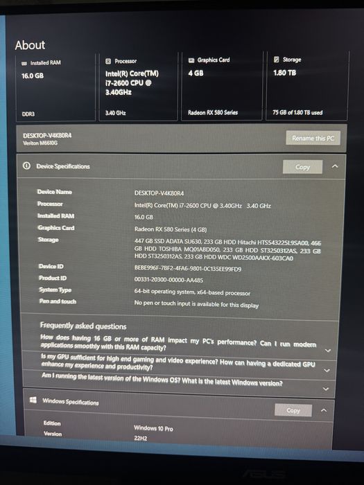 Pc Gaming complet Razer I7 16GB Ram 4gb placa video Radeon Saphire