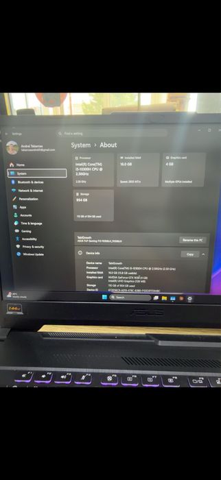 ASUS TUF Gaming F15 | i5 | GTX 1650 | 16GB | SSD 1TB | 144Hz + Controller CADOU