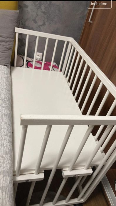 Set: patut co-sleeping Klups 90x40,saltea,lenjerie