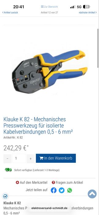 Klauke K 82 Кримп клещи