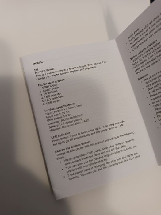 НОВ комплект преносима батерия и дървена поставка за телефон, Спиди