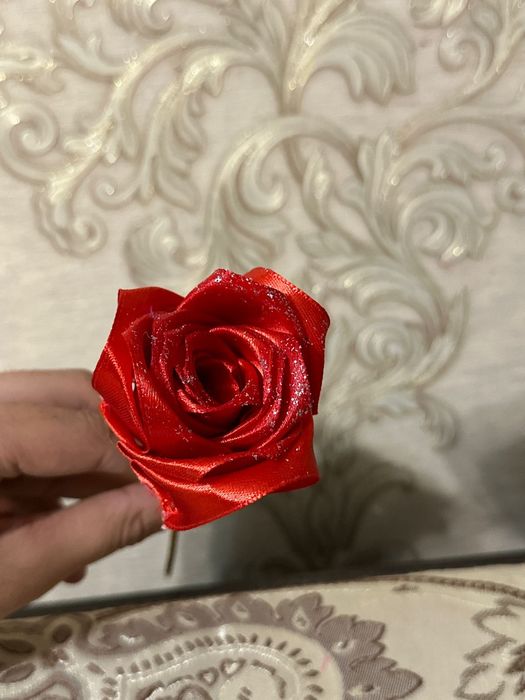 Букет из атласной ленты