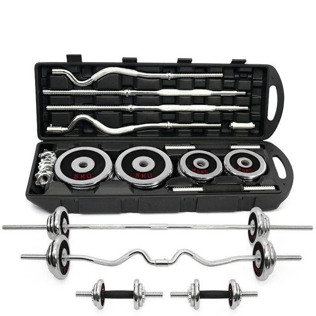 Набор гантели и штанга два вида