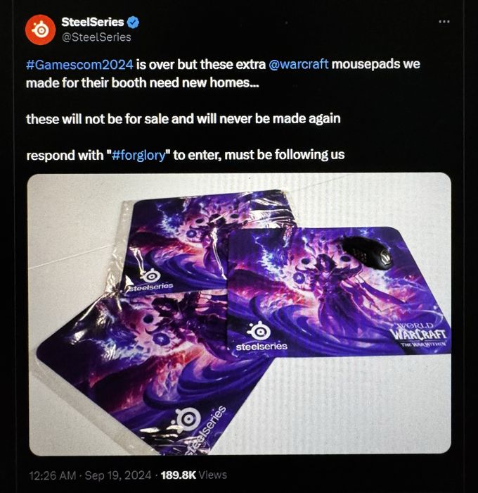 Mousepad Steelseries Warcraft The War Within NOU