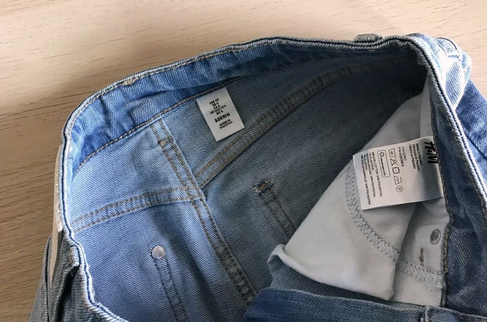 Fusta mini blugi denim elastic dama femei H&M mar 38 NOUA