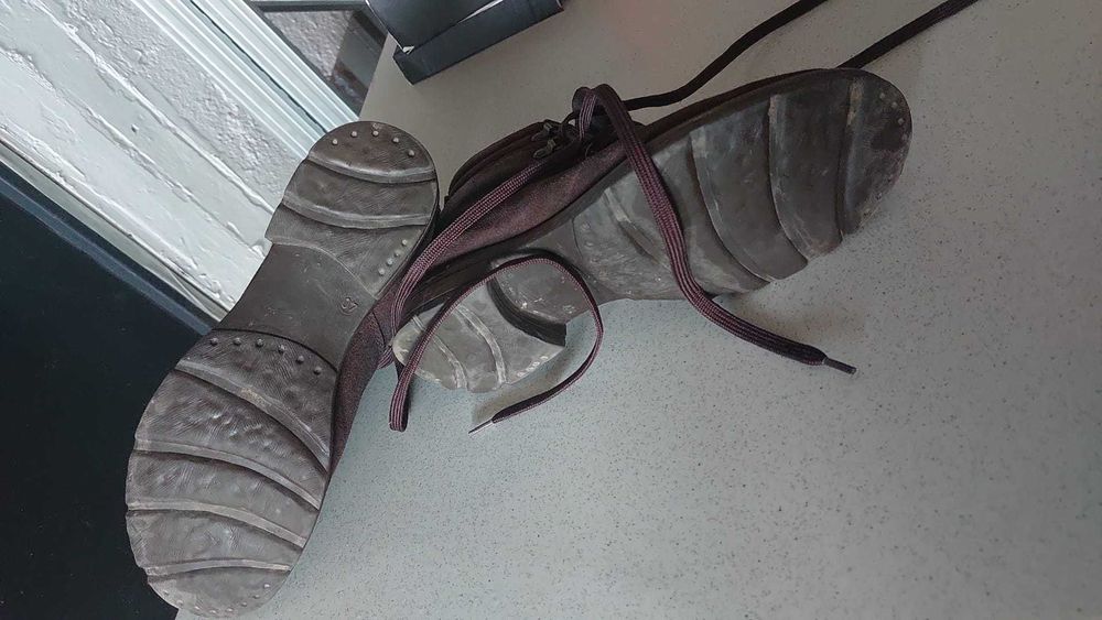 bocanci dama piele intoarsa maro toamna / iarna