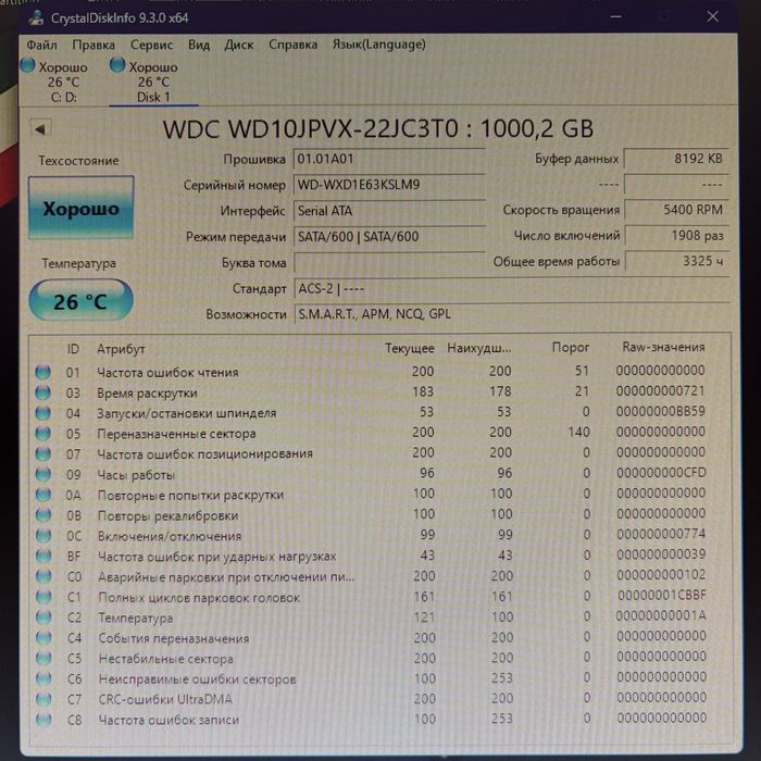 Жёсткий диск 2,5" 1ТБ