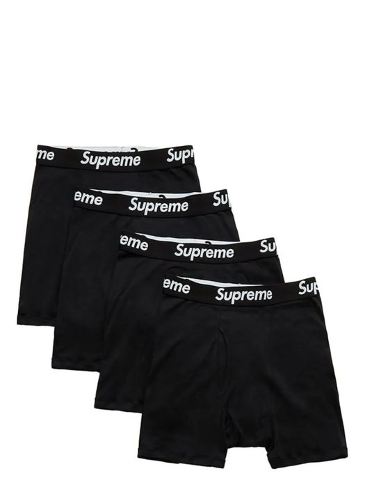 Boxeri Supreme x Hanes – 4 Perechi – Mărime M – Negri – Noi, Sigilați