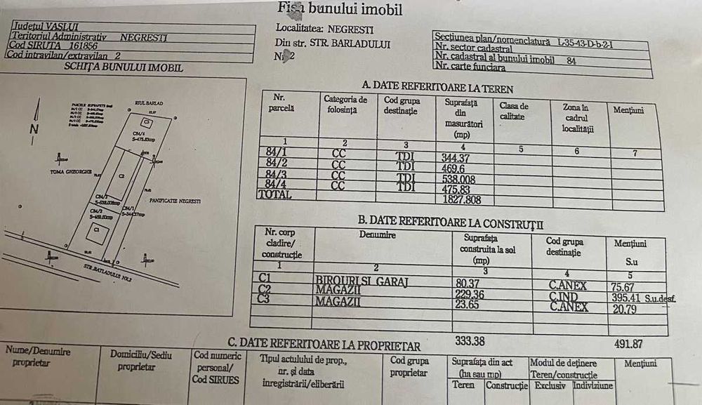 Se vinte teren in NEGRESTI
