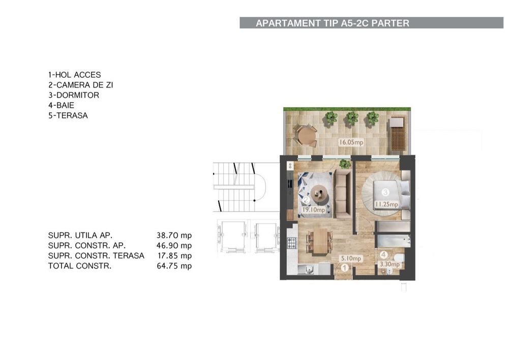 2 camere, Belvedere Residences, Promenada Mall