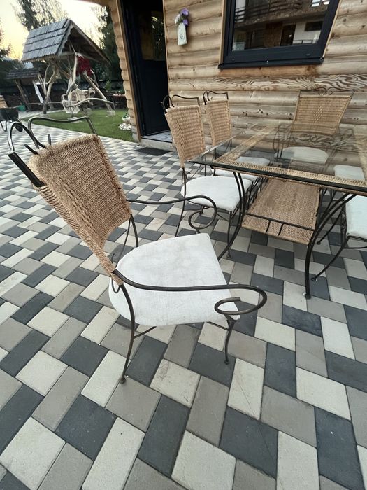 Set Elegant Masă + 6 Scaune – Ideal pentru Grădină, Terasă sau Interior