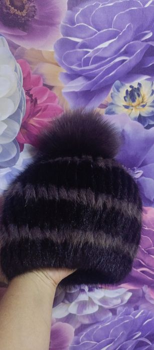 Шапка.Вязаный песец.