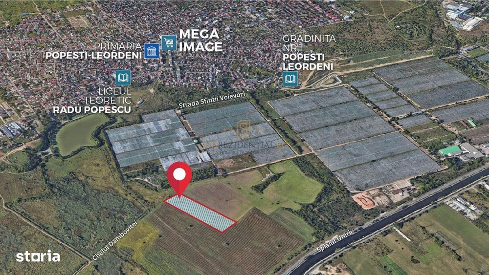 Teren intravilan 9.996 mp, Popesti-Leordeni–Splaiul Unirii