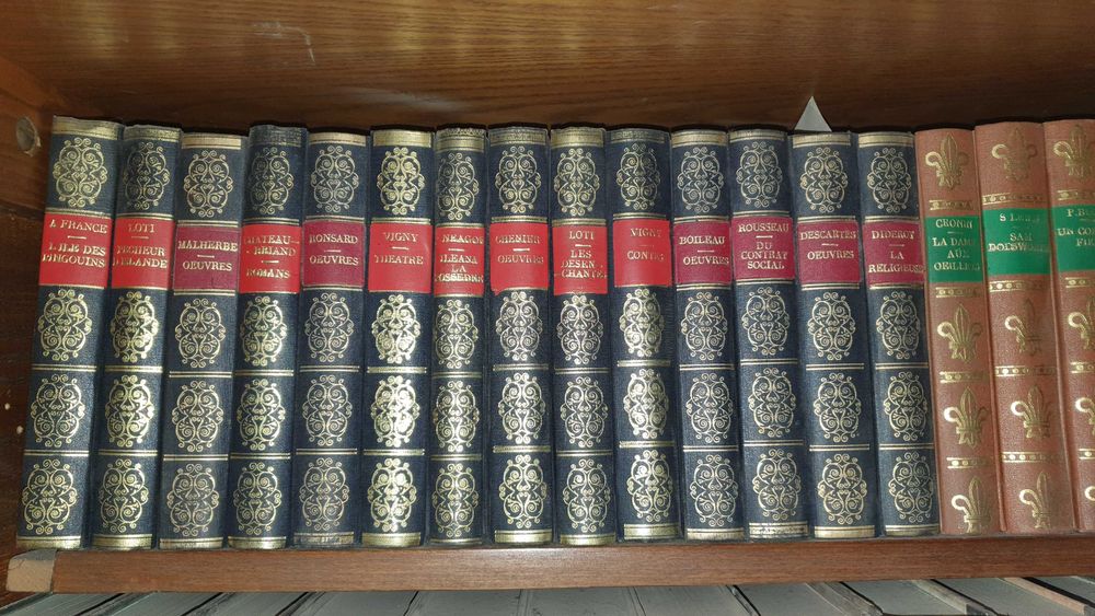 Literatura franceza 30 volume cu ornamente aurii