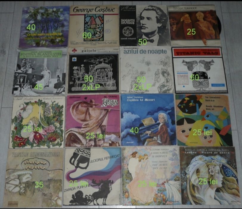 vinil povesti,teatru Fratii Grimm Eminescu Sadoveanu Andersen basme