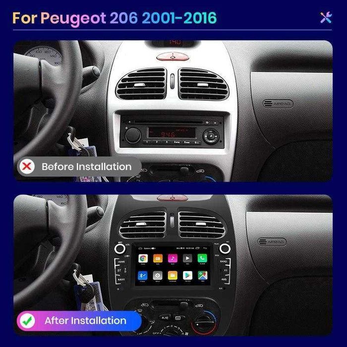 Peugeot 206 (2001-2006) Мултимедия Навигация Android