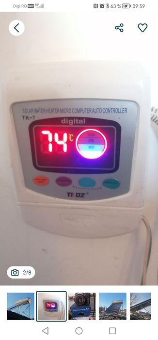Panou solar nepresurizat cu boiler der inox 120l, Sunerg, 15 tuburi de sticla, automatizat