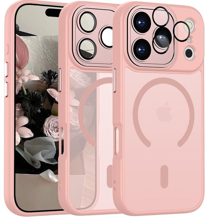 Матов magsafe кейс за apple iphone 17 pro max със защита на камерите