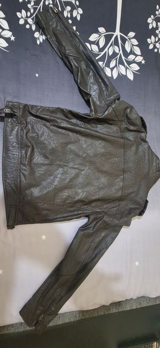 Geacă de piele ZARA culoare maro