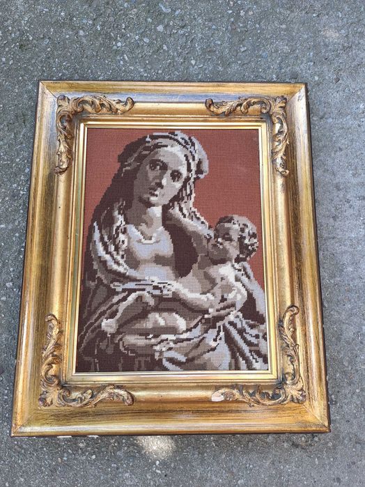 tablou goblen Fecioara Maria cu Pruncul 46/56 cm