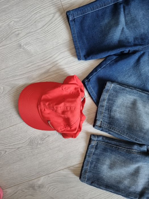 Дънкени къси гащи за момче с ризка